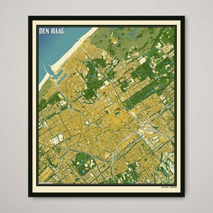 Karte Den Haag - Retro-Stil | Sehr detaillierte Karte | Poster