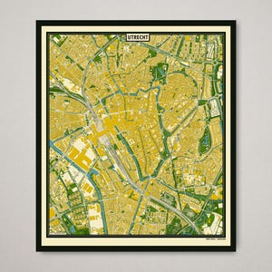 Mappa Utrecht - Stile retrò | Altamente dettagliato | Poster