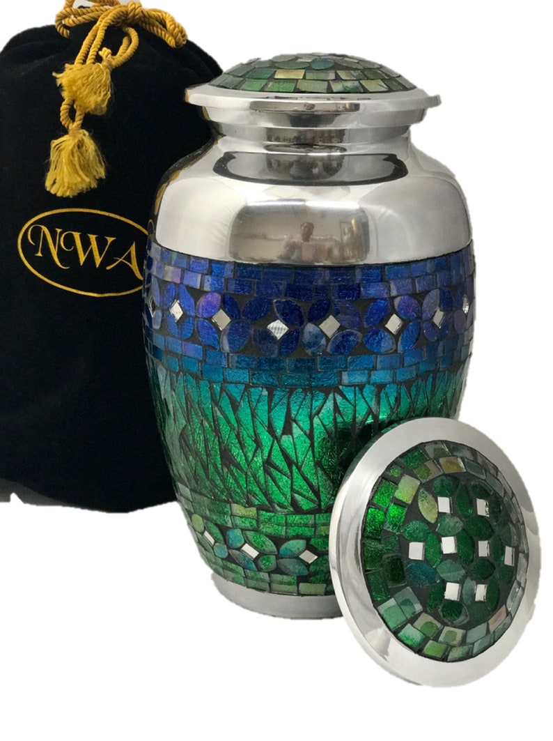 Custom Mosaic Urn For Human Ashes Memorial Adult Cremation Etsy