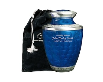 Customized Adult  Air Force Blue Funeral Cremation Urn with Personalization