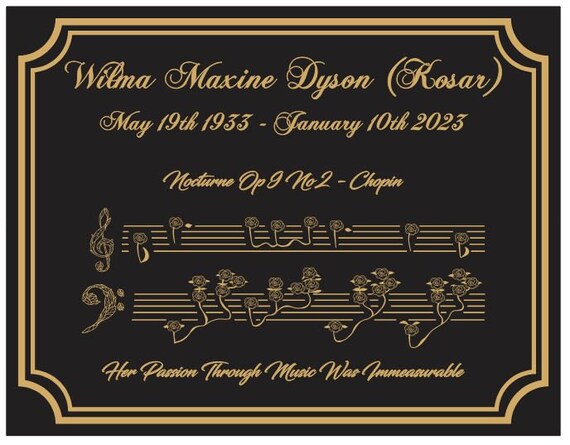 Memorial Plaque, Music Notes Personalized Grave Marker, Music