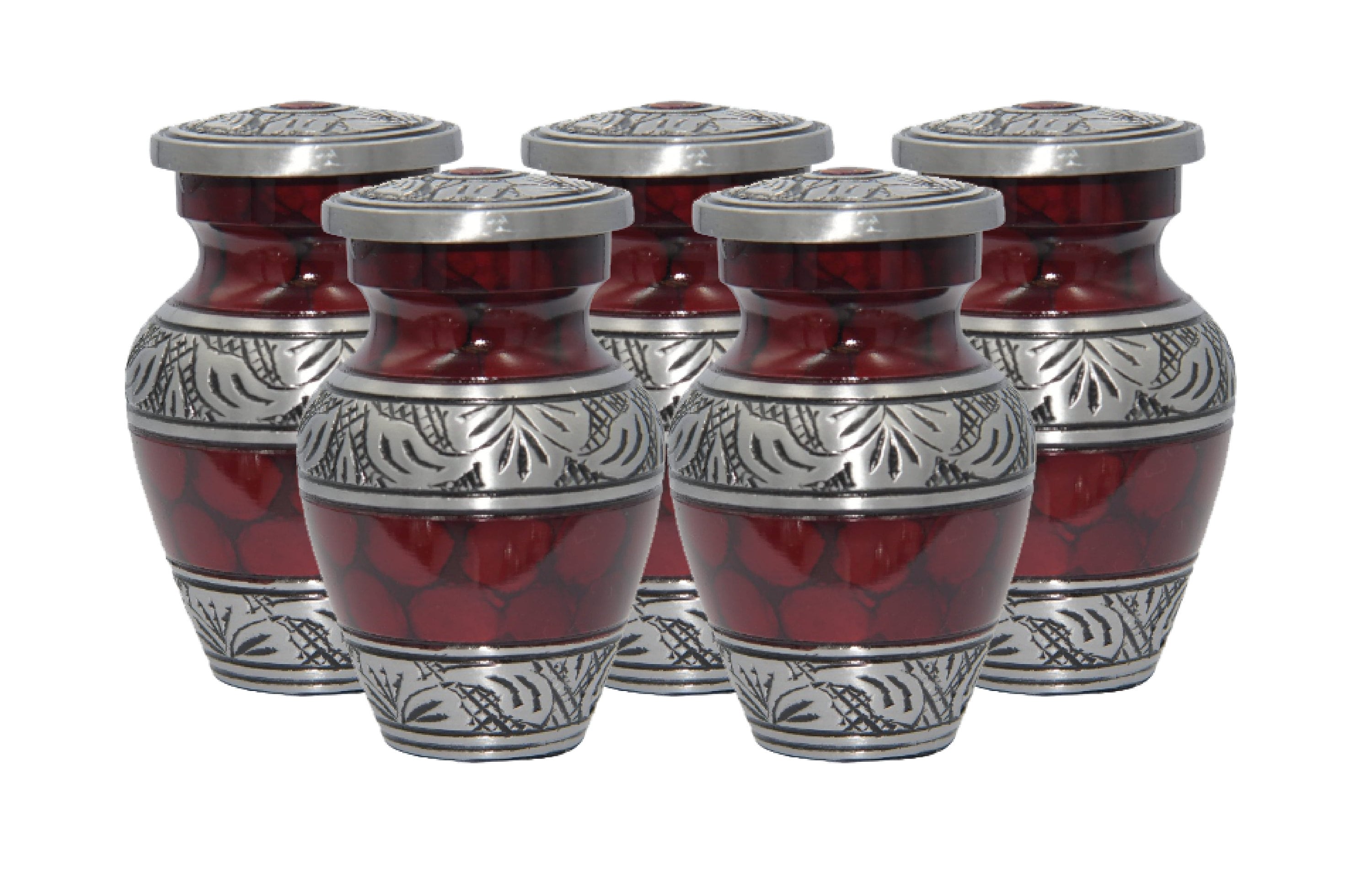 Rustic Red Urn Red Cremation Urn, Keepsake Urns, Red Funeral Tokens, Set of Four, Five ...