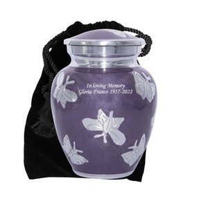 Butterfly Funeral Cremation Urn, Pet or Human Urns- Medium size Personalized urn