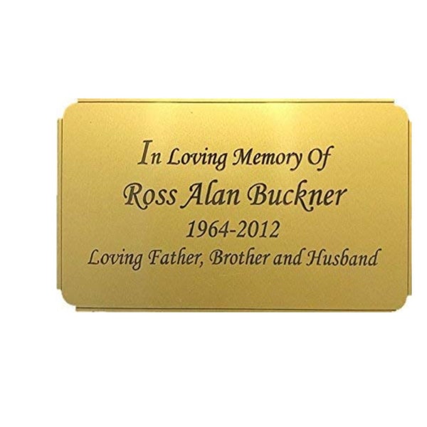 Personalized Gold Name Plate with Black engraving, Plaque, custom engraving, Engraved Plate, 4.5" x 2.5" and Multiple Sizes