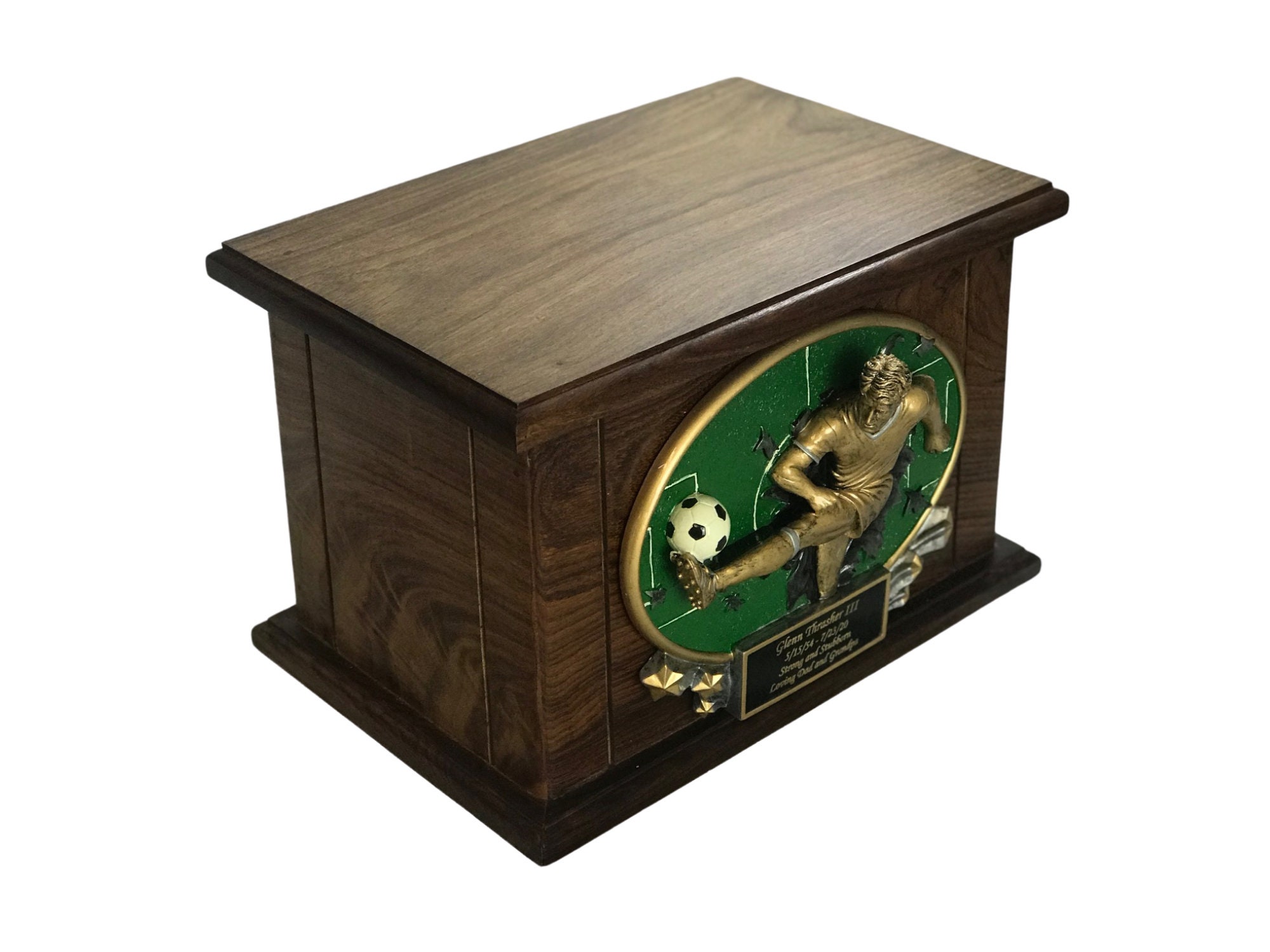 Soccer Athletic Funeral Cremation Urn Adult Wooden Urn W/ Etsy UK