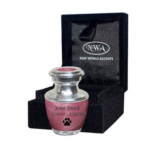 Paw Keepsake Cremation Urn, Funeral Tokens, Pet Paw Urns with Personalized Engraving - 5 Colors, Small Size