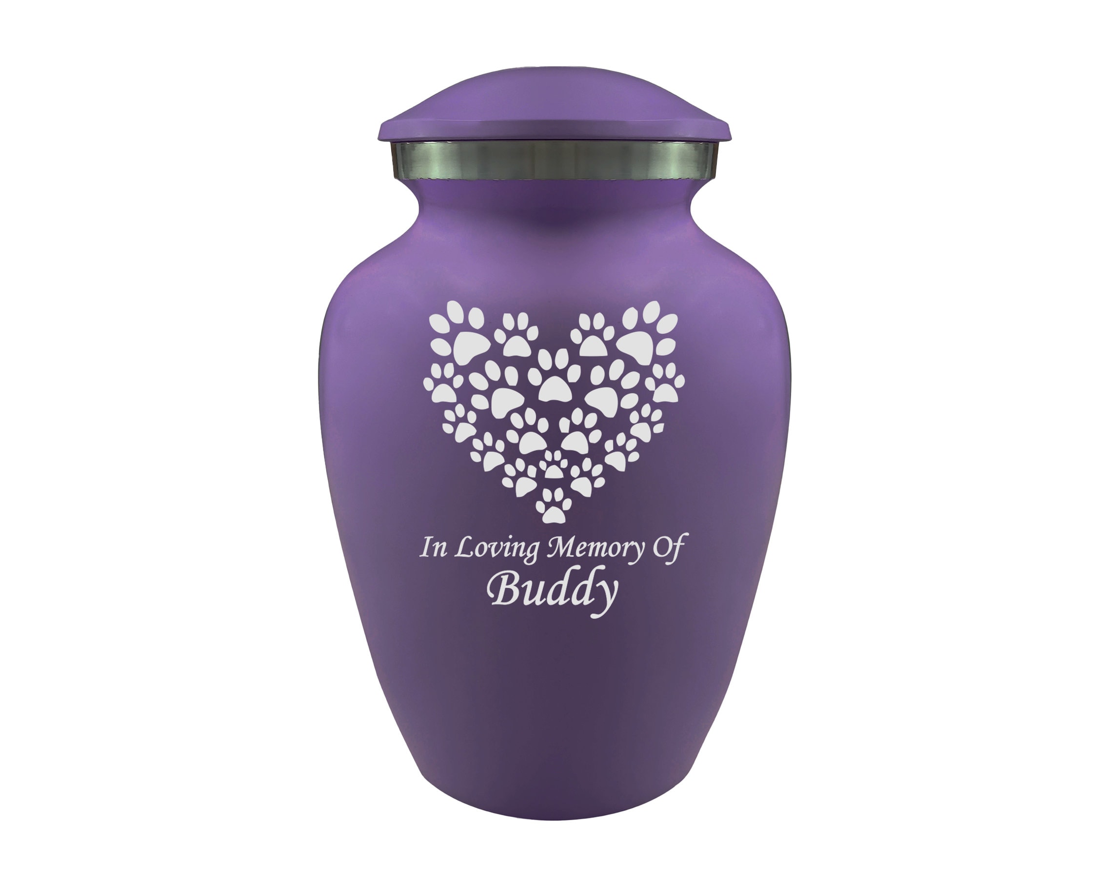 Purple Cremation Urn for Pets, Infants, Babies, Cats, Dogs, Artwork Cremation Urn,  Ash Urns with Personalized Engraving - Small Size