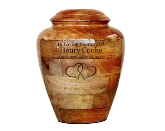 Urna A Forma Di Cuore In Legno Di Rosa Con Supporto - Piccola Urna Per Ceneri Umane O Di Animali - Artigianale 7,6 Cm - 4