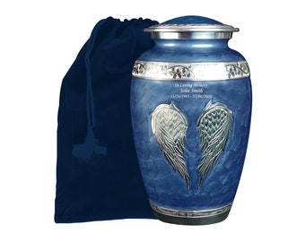 Angel Cremation Urn, Human Angel Wings Urn With Personalization and Bag, Multiple Colors and Sizes