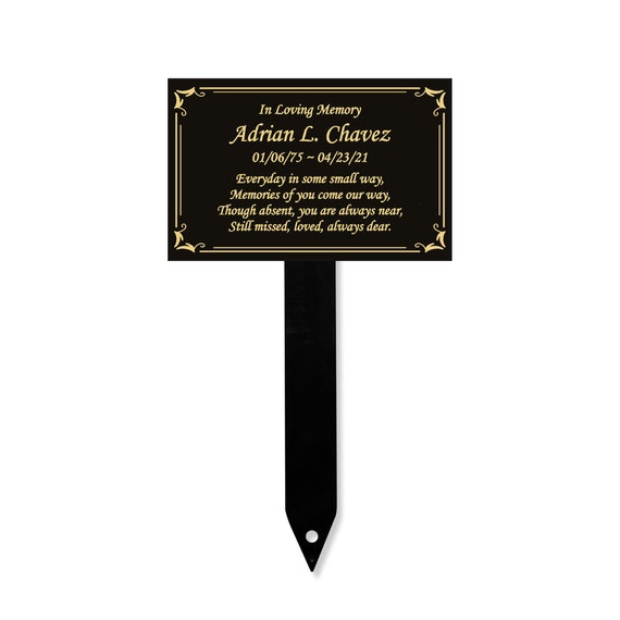 Placa conmemorativa personalizada para exteriores, marcador de tumba,  recuerdo, tributo (plateado)