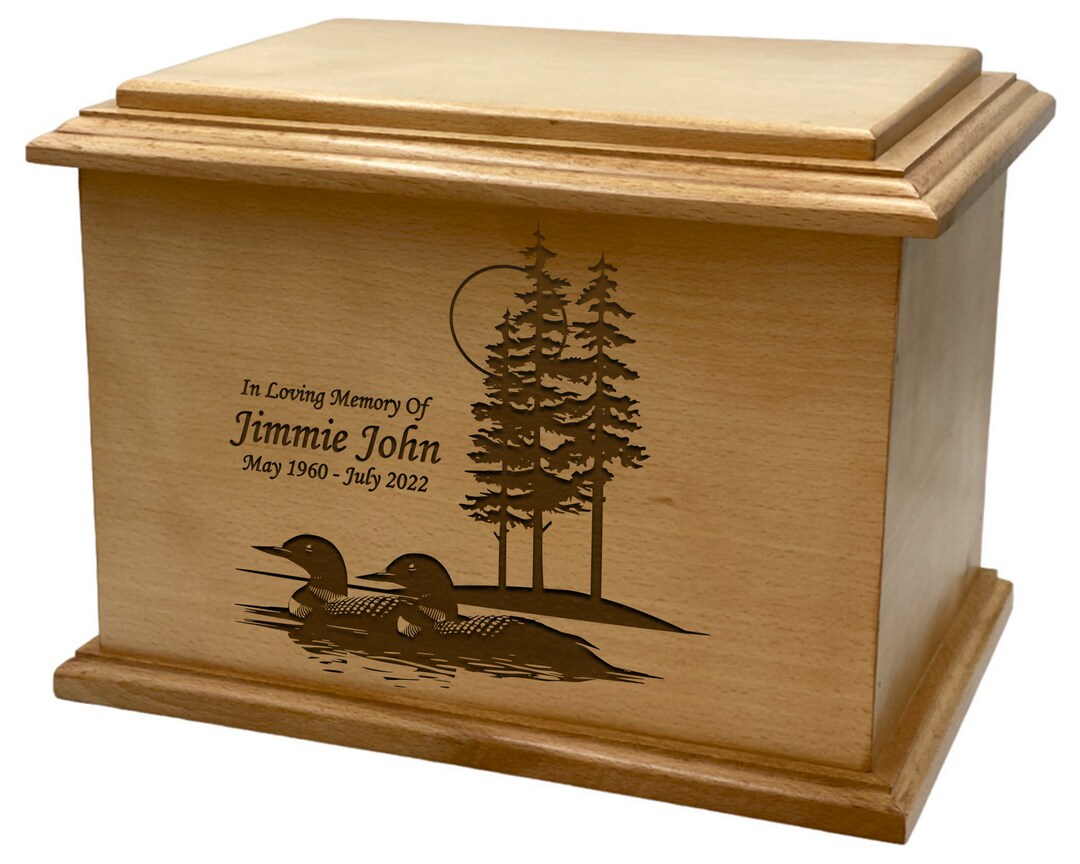 Duck Pond Cremation Urn Wooden Funeral Urn Nature Etsy