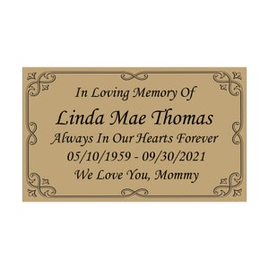 Personalized Engraved Plate, Gold Name Plate, Plaque, Custom Engraving, available in multiple sizes