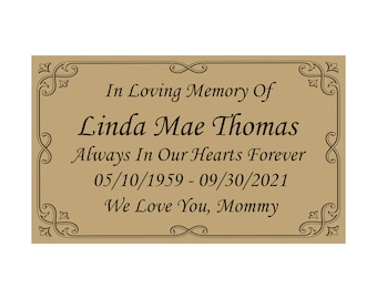 Personalized Engraved Plate, Gold Name Plate, Plaque, Custom Engraving, available in multiple sizes
