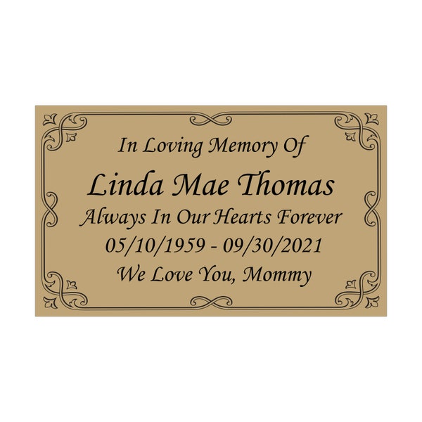 Personalized Engraved Plate, Gold Name Plate, Plaque, Custom Engraving, available in multiple sizes