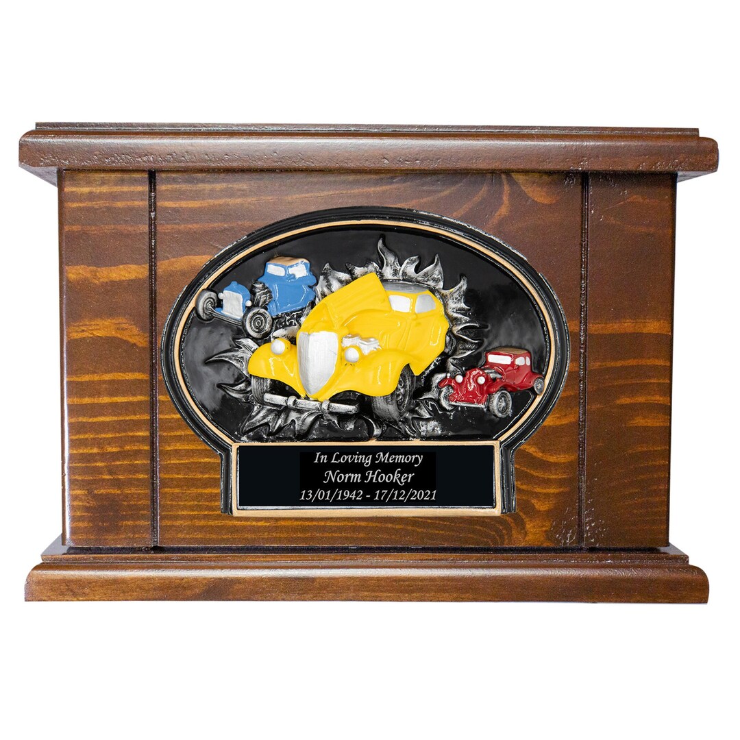 Classic Hot Rods Cremation Urn, Car Lovers Cremation Urn, Wood Urn, Car
