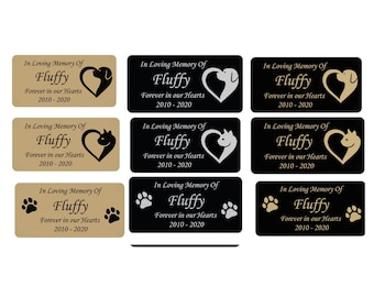 Pet Memorial  Personalized Plaques, Paw Pet Engraved Plates, Commemorative Memory Plaque, Customized Plaque- Multiple Size and Color Options