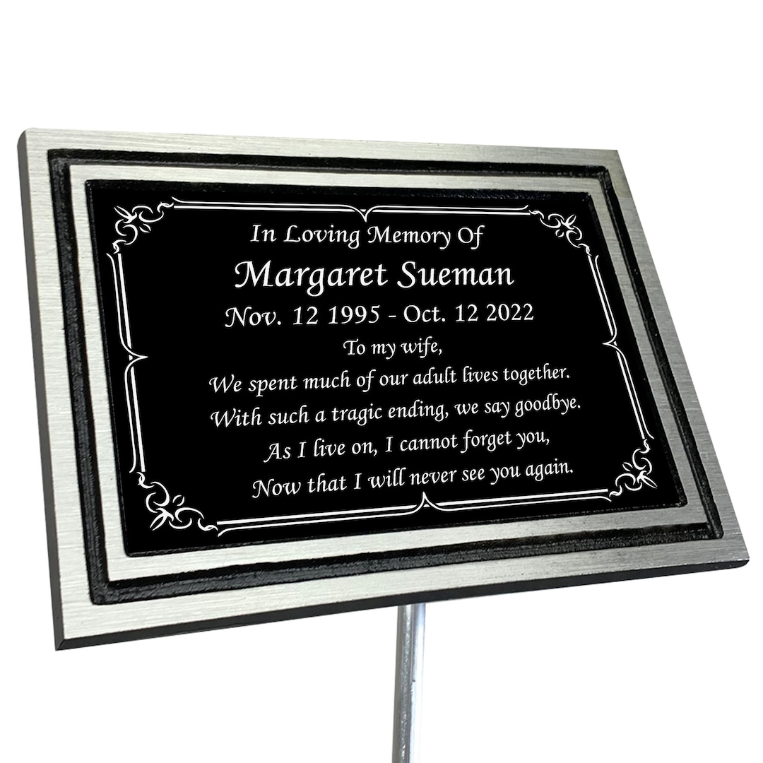 Personalized Memorial Plaque, Grave Marker, Remembrance Plaque, Outdoor