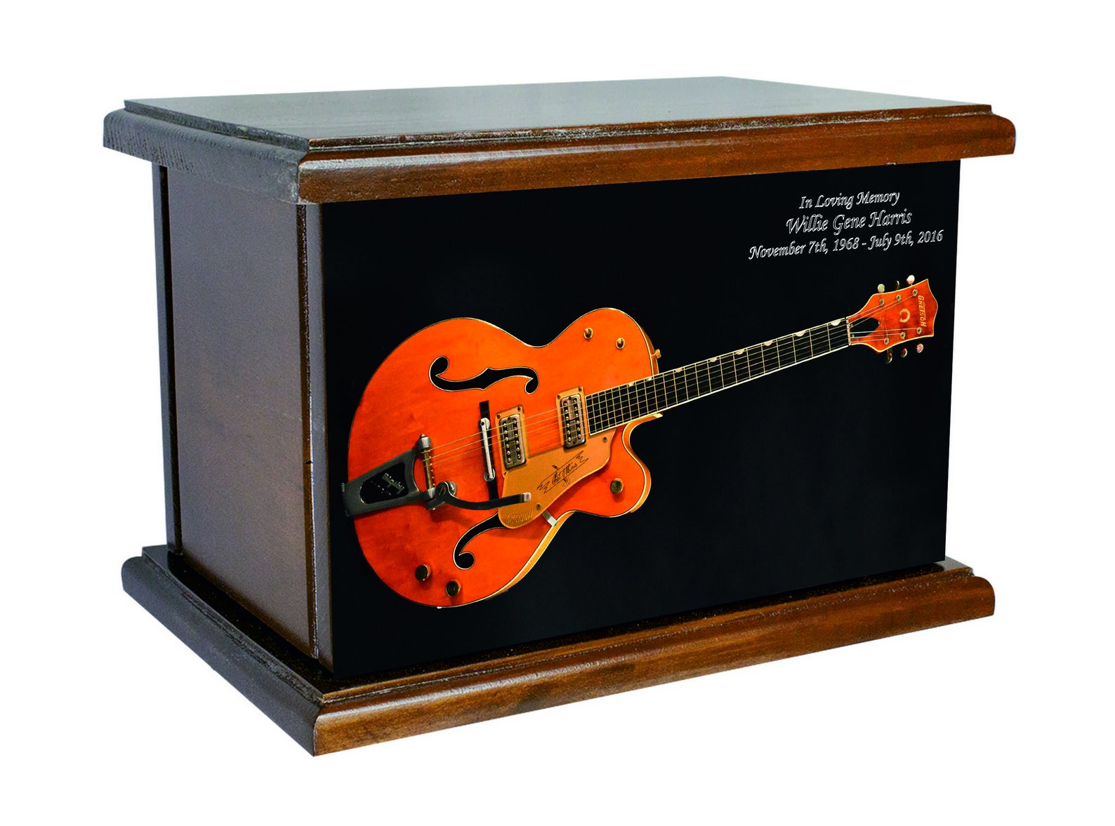 Cremation Urn Wood Funeral Urn Guitar Wooden Urn With Custom Etsy