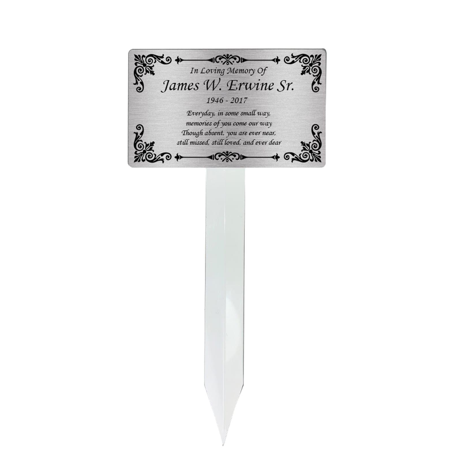 Memorial Plaque Stake, Grave Marker, Remembrance Plaque in Black, Gold