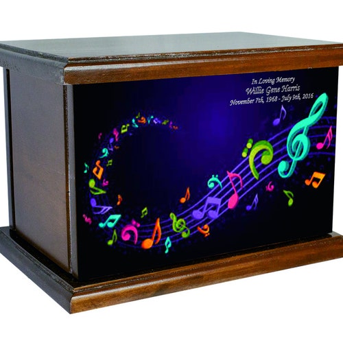 Music Lovers Cremation Urn Wood Funeral Urns With Engraving Etsy