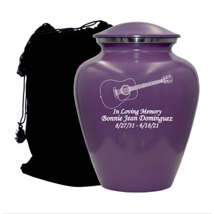 Purple Cremation Urn for Human Ashes, Artwork Cremation Urn,  Ash Urns with Personalized Engraving