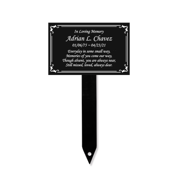 Placa conmemorativa, marcador de tumba personalizado de 8 x 10 pulgadas,  placa conmemorativa para exteriores, placa conmemorativa de aluminio  fundido