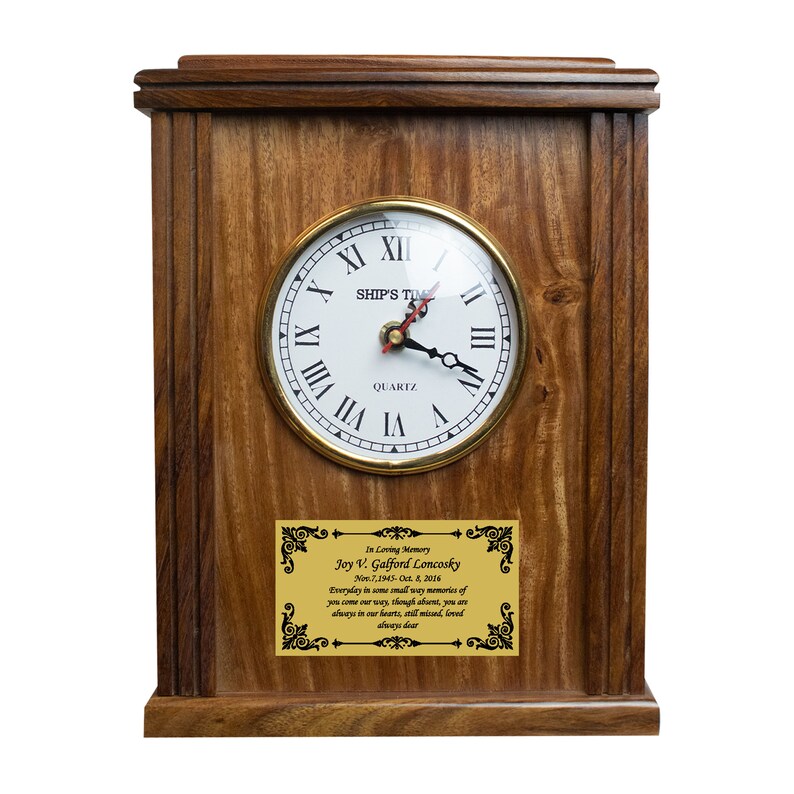 Memorial Mantel Clock Cremation Urn Adult Size Urns for Human Etsy