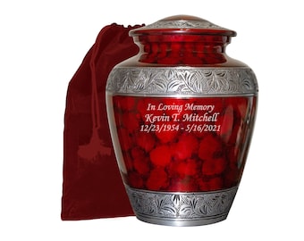 Extra Large  Human Funeral Cremation Urn, Custom Engraved Companion Cremation Urn- Multiple Colors