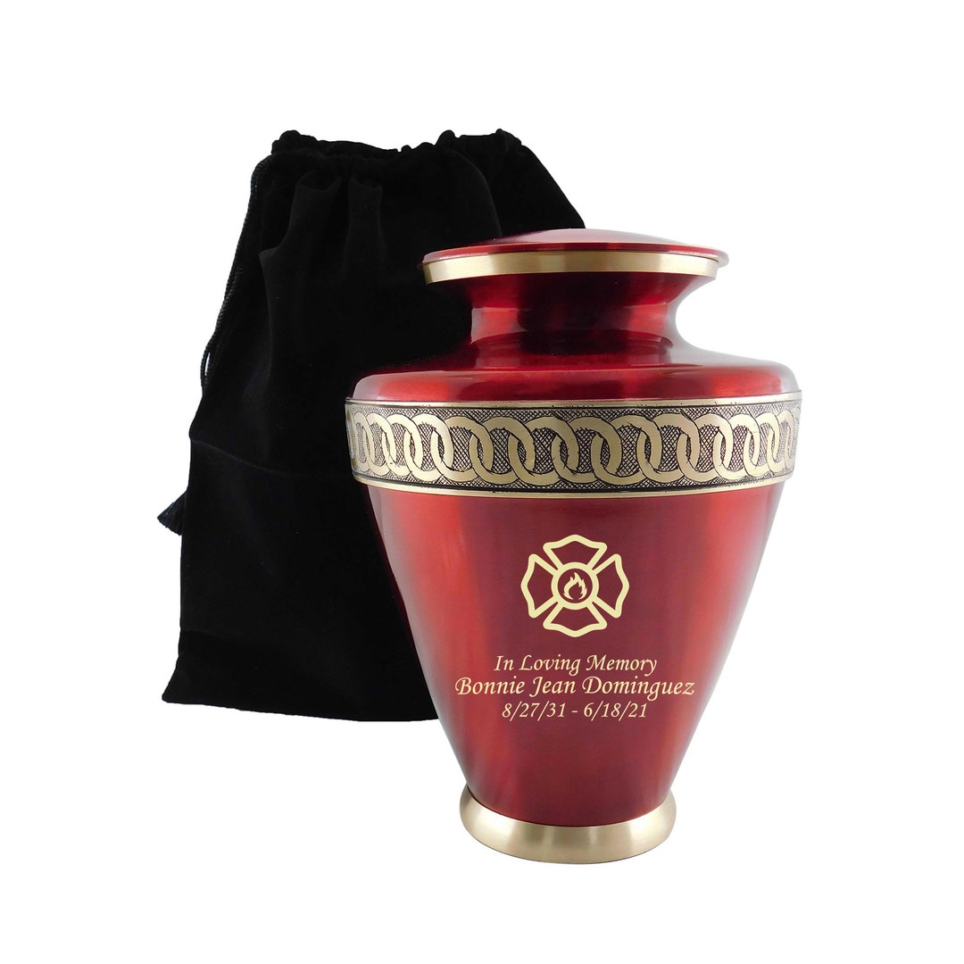 Firefighter Cremation Urn, Fireman Human Adult Funeral Urn, Frontliner