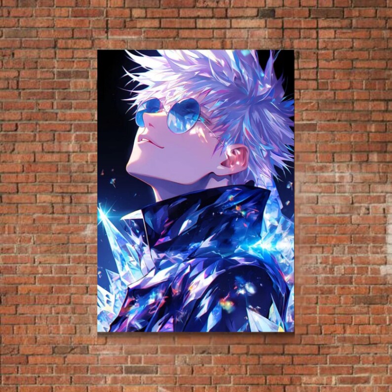 Gojo Satoru Radiant Metal Poster, Jujutsu Kaisen Wall Art, Six Eyes ...
