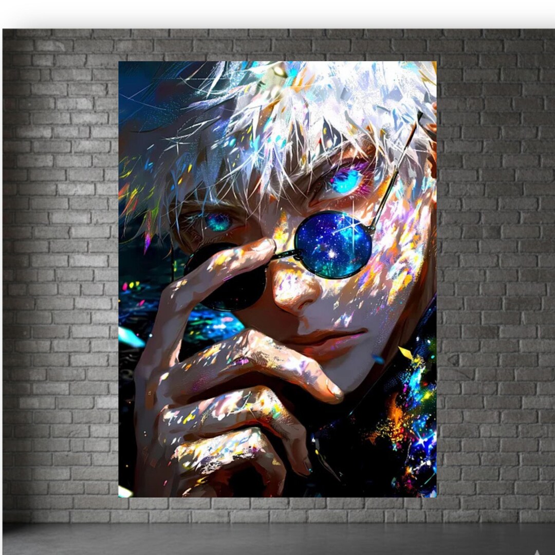 Satoru Gojo Cosmic Gaze, Radiant Jujutsu Kaisen Poster, Six Eyes Galaxy ...