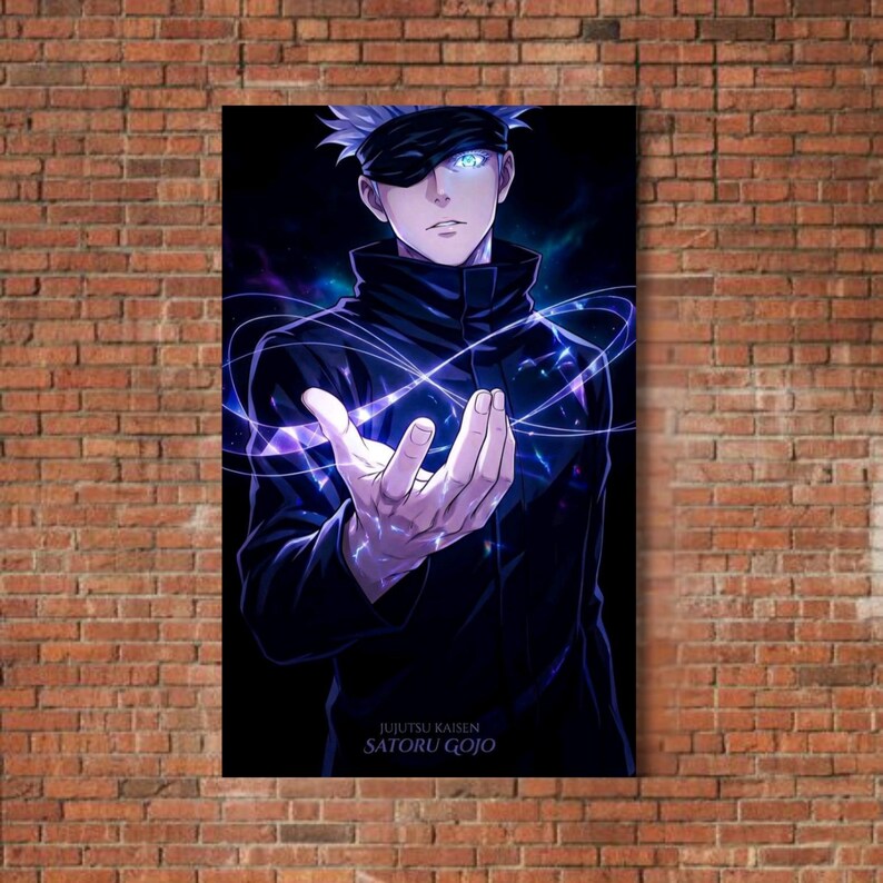Satoru Gojo Metal Poster, Jujutsu Kaisen Anime Wall Art, Six Eyes Print ...