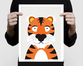 Tiger Druck Tiger Kunst, Safari Kindergarten Kunst, Dschungel Tier Kunst, Tiger-Wand-Kunst, Kinderzimmer Wandkunst, Tier Druck, Kinder Dekor, Kinder-Wand-Kunst