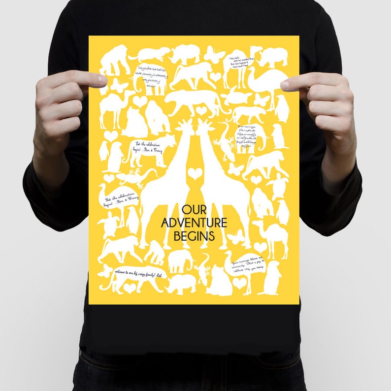 unique nursery art wild animals custom personalised wall art sarafi guest book baby shower or zoo wedding printed keepsake artwork