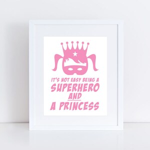 Superhero Princess Print for Girls Pink Art Printed Artwork - Etsy