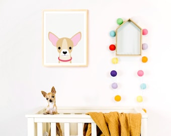 chihuahua gifts chihuahua art print - dog art - chihuahua illustration, chihuahua print, nursery art animal prints, dog prints pet portraits