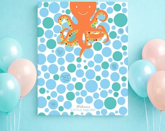 Octopus Signature Guest Book Alternative – Baby Shower & Kids Poster