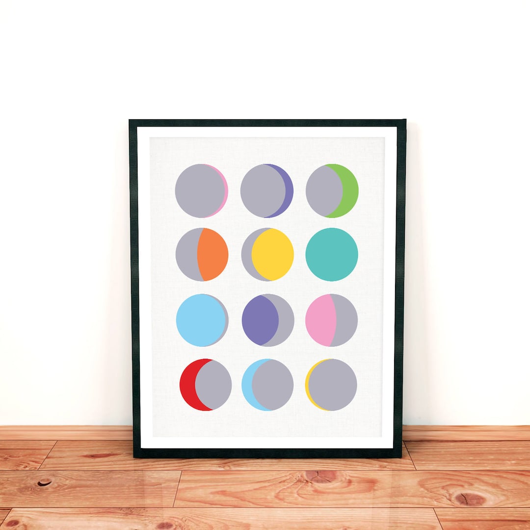 Moon Phase Wall Decor Moon Wall Art Modern Graphic Print Photo Inspiration