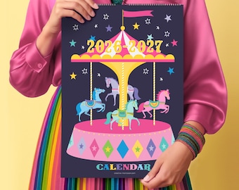 2026-2027 Academic Wall Calendar, Teacher Gift, Back to School Calendar, Family Organiser, Student Planner, Colourful Wall Calendar