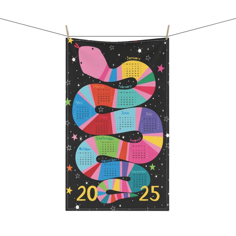 2025 Calendar Towels Etsy