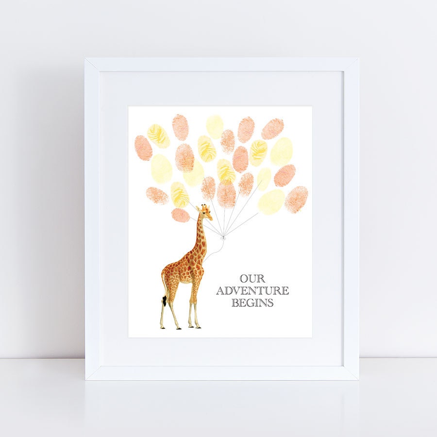 Baby Guest Book Giraffe Baby Shower Sign In Print Etsy