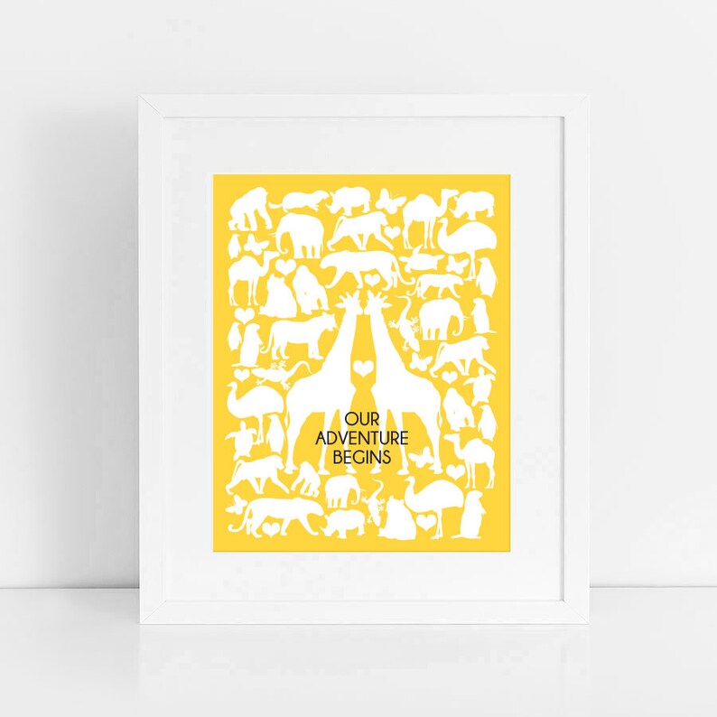 unique nursery art wild animals custom personalised wall art sarafi guest book baby shower or zoo wedding printed keepsake artwork