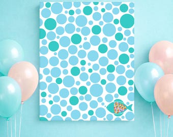 Fish Bubble Guest Book Alternative – Baby Shower or Birthday Poster