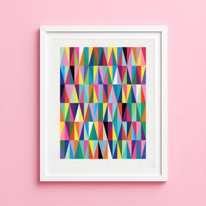 geometric wall art, colorful abstract shapes, vibrant art prints, contemporary decor, living room art, bright wall art, bedroom decor teens image 1