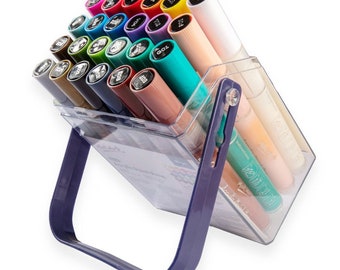 Acrylic paint pens set of 24 assorted Ccolours with case for craft projects, drawing, painting | art supplies, markers