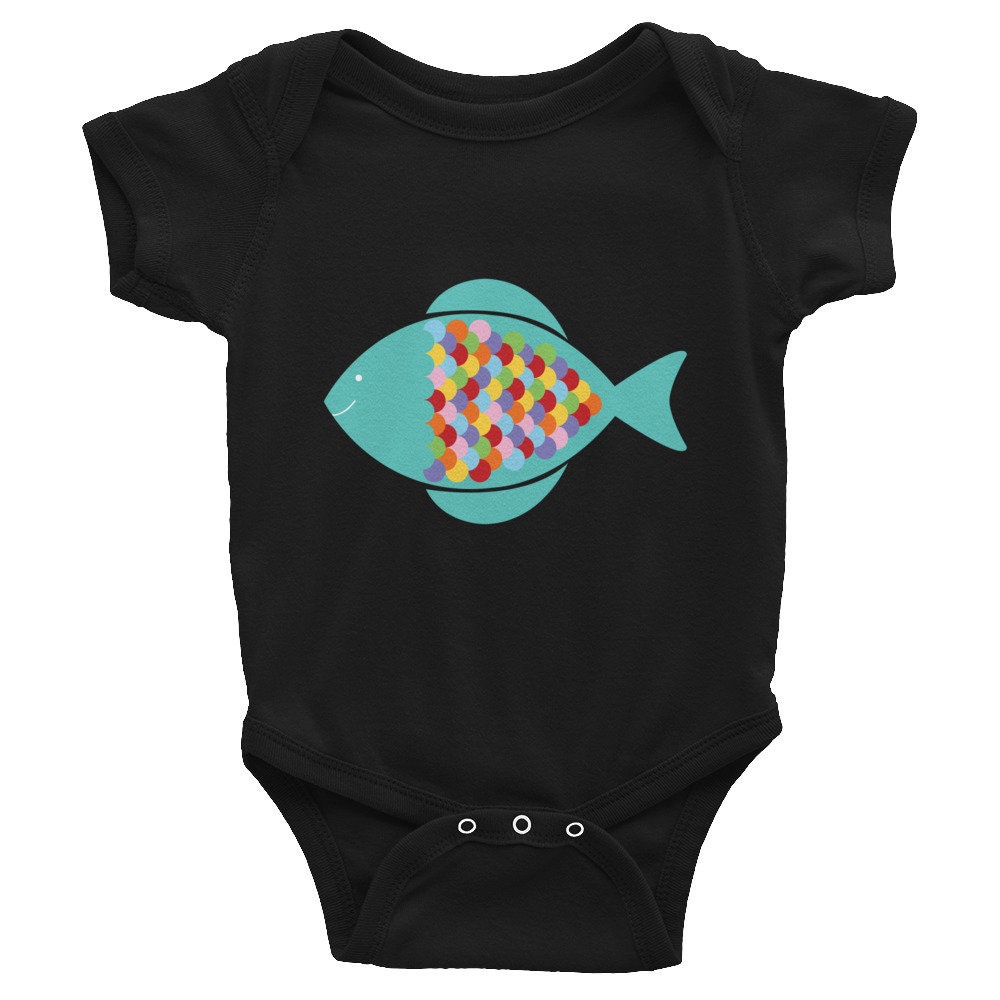 Baby clothes colourful fish infant bodysuit unisex baby Etsy
