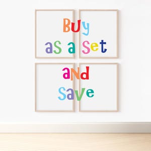 Choose your own set of 3 wall art or set of 4 wall decor prints from creative monsoon - colorful home decor great for kids rooms or nursery