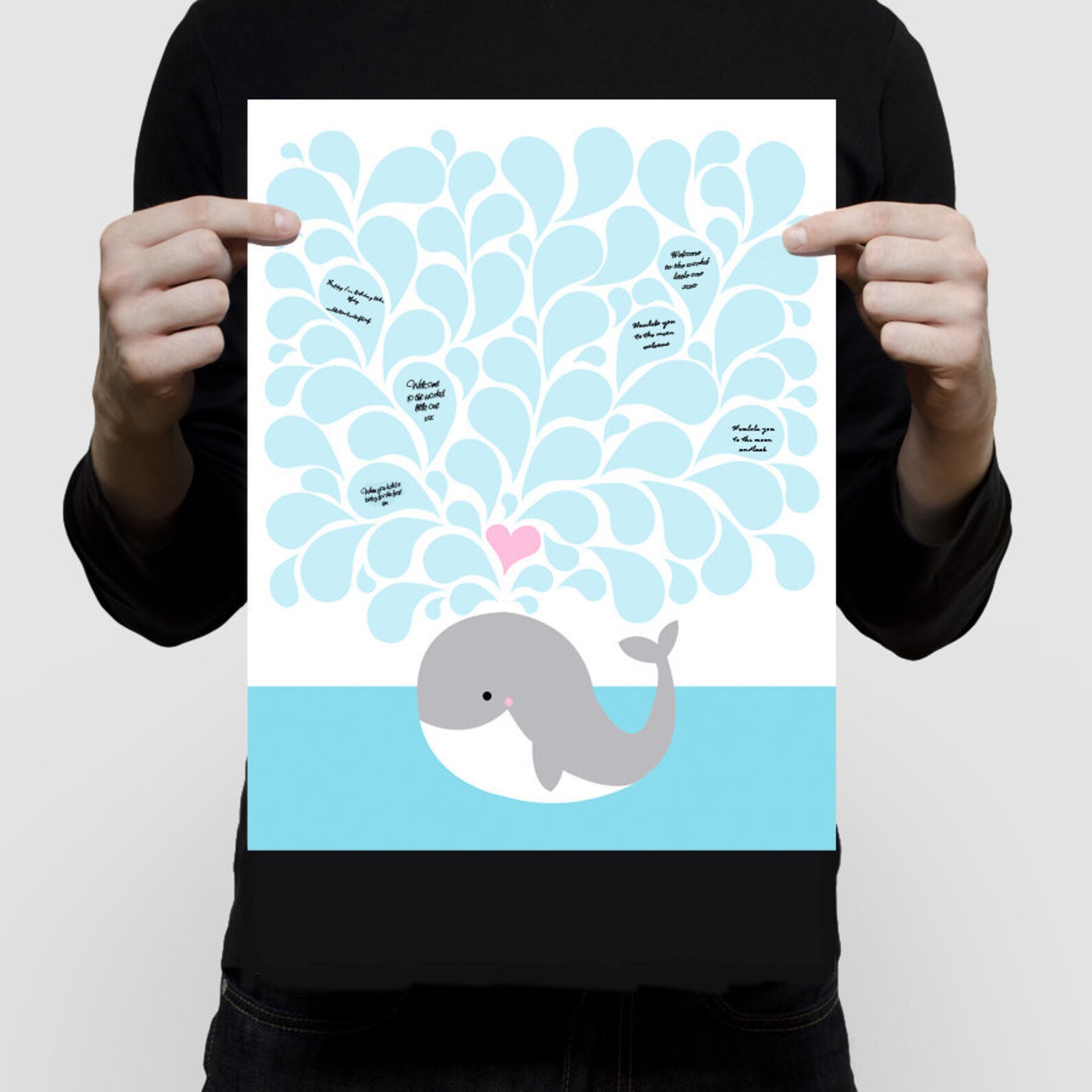 Whale Signature Guest Book Baby Shower or Birthday Print | Etsy