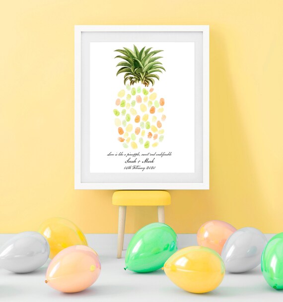 Summer Wedding Guest Book Alternative Tropical Pineapple Etsy