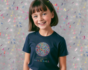 Disco ball kids t-shirt - vibrant and fun children's fashion tee, New Years party outfit, colourful kids clothes